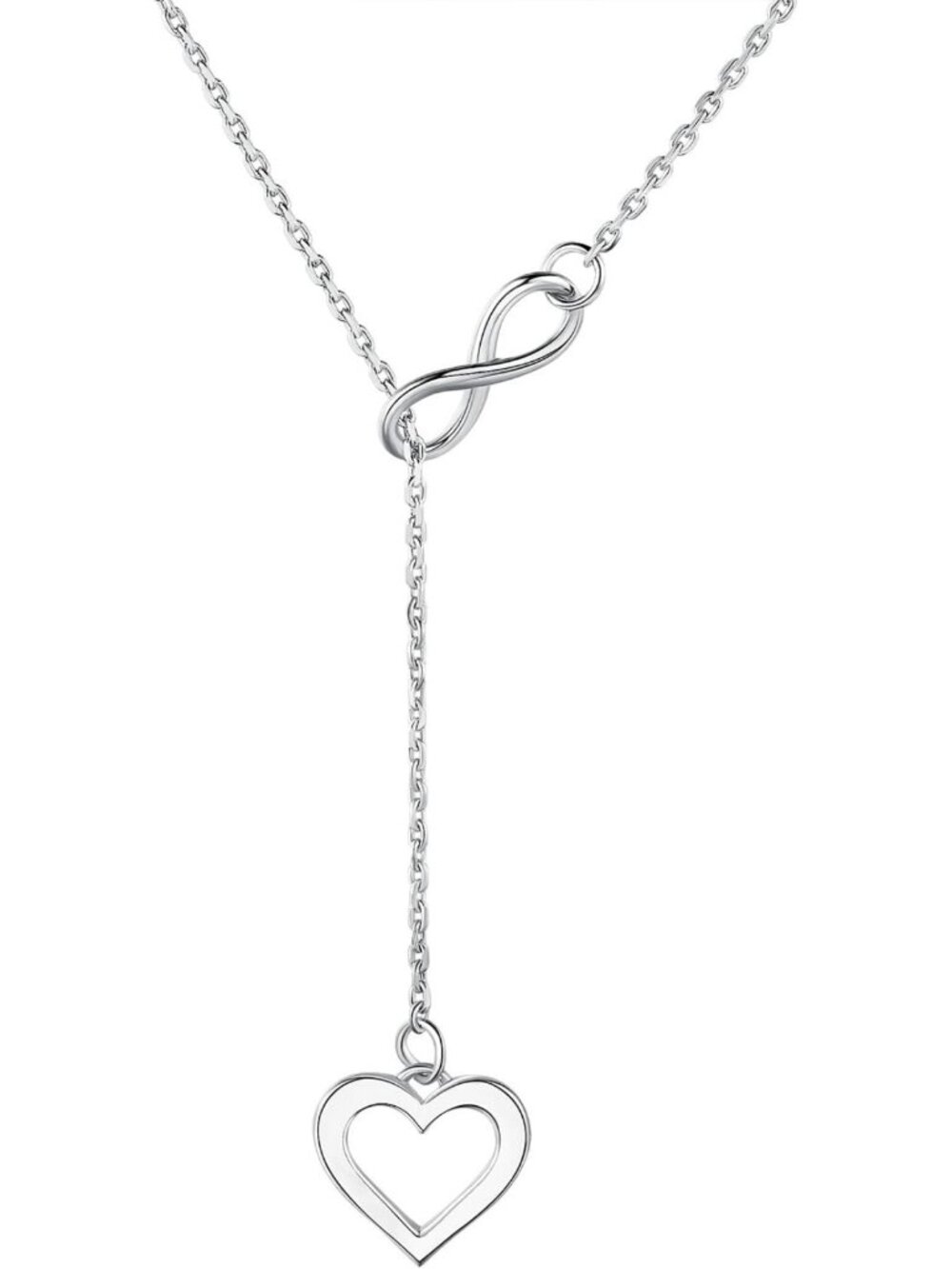 Sterling Silver Infinity Heart Necklace for Women - Elegant Jewelry Gift
